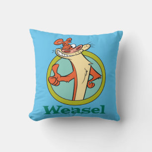Weasel Thumbs Up Character Graphic Cushion