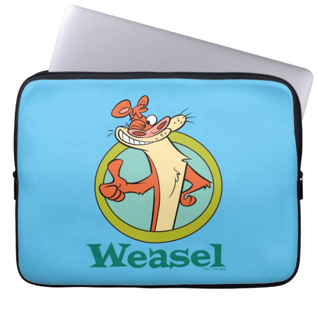 Weasel Thumbs Up Character Graphic Laptop Sleeve (Front)
