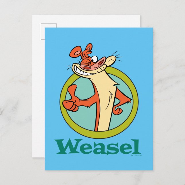 Weasel Thumbs Up Character Graphic Postcard (Front/Back)
