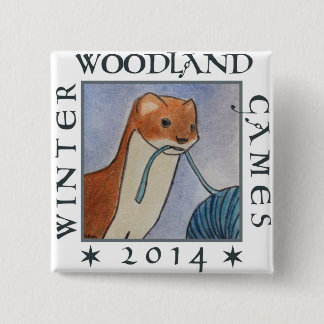 weasel winter woodland games 2014 15 cm square badge