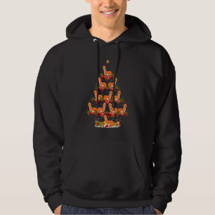 Weasel  Xmas Holiday Santa Weasel Christmas Tree Hoodie