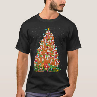 Weasel Xmas Lights Santa Weasel Christmas Tree T-Shirt