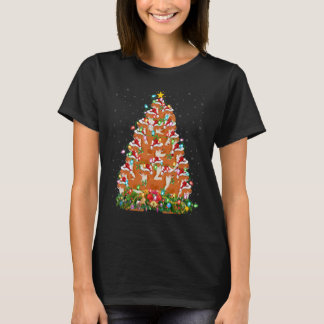 Weasel   Xmas Lights Santa Weasel Christmas Tree T-Shirt