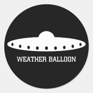 Weather Balloon UFO Classic Round Sticker