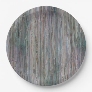 Weather-beaten Bamboo Wood Grain Look Paper Plate