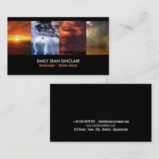 Weather Collage, Meteorologist Business Card (Front/Back)