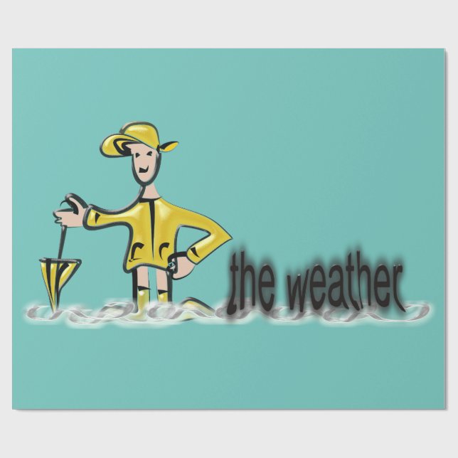 Weather Forecast in rainwear Wrapping Paper (Flat)
