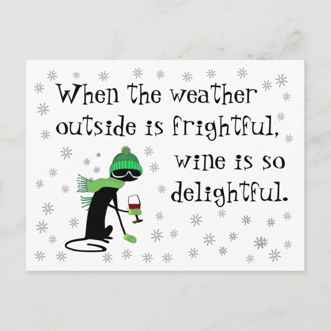 Weather Outside Is Frightful, Wine Is Delightful Postcard (Front)