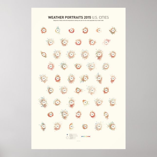 Weather Portraits 2015: U.S. Cities Poster (Front)