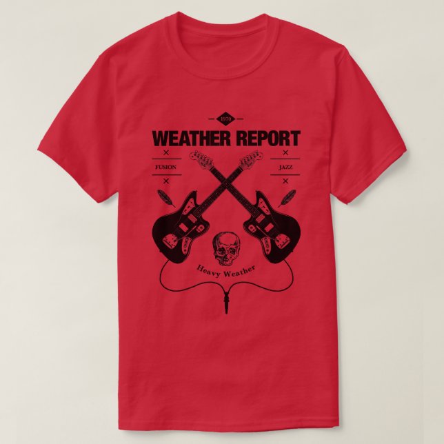 Weather Report Guitar Vintage Logo T-Shirt (Design Front)