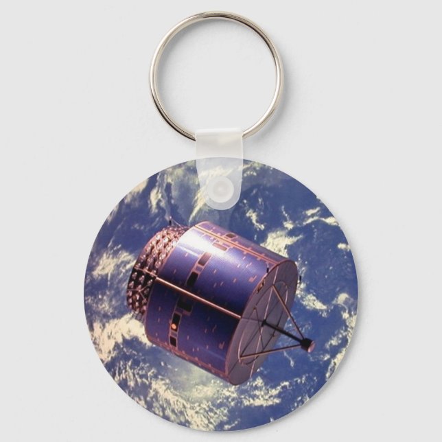 Weather satellite model in space key ring (Front)