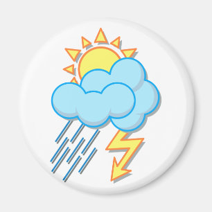 Weather Sun Regen Blitze weather sun rain Magnet