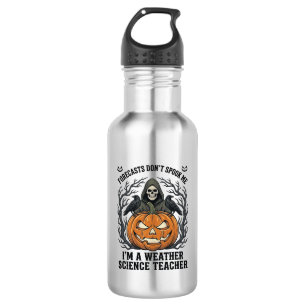 Weather Teacher Halloween Spooky Reaper Pumpkin De 532 Ml Water Bottle