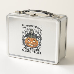 Weather Teacher Halloween Spooky Reaper Pumpkin De Metal Lunch Box