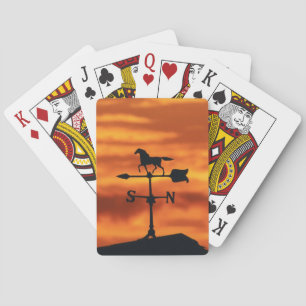 Weather Vane at Sunset Playing Cards