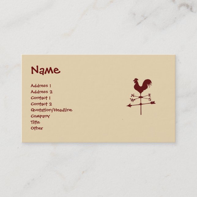 Weather Vane Business Card (Front)