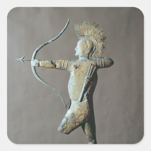 Weather vane in the form of an American Indian Square Sticker (Front)