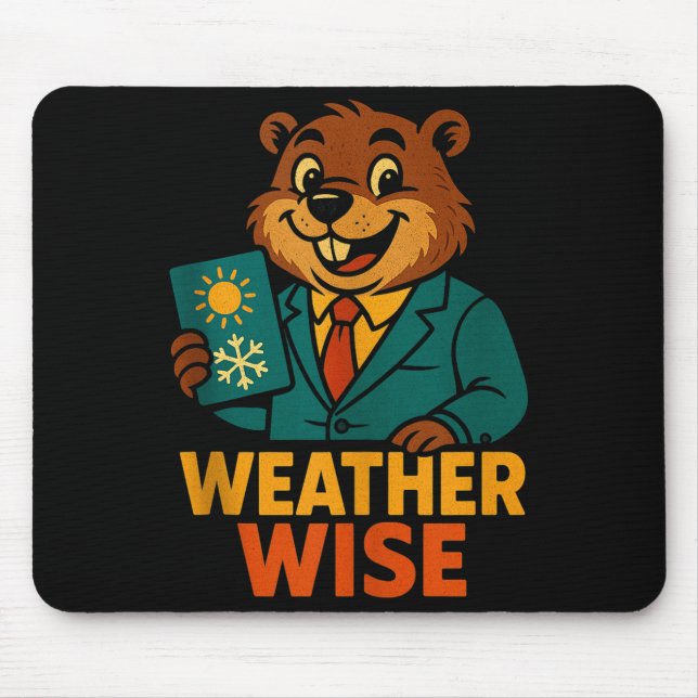Weather Wise Groundhog Predictor Humor Tank Top  Mouse Mat (Front)