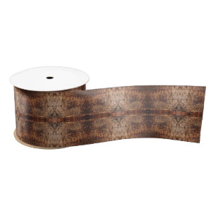 Weathered Aged Wood Photo Closeup Pattern Design Satin Ribbon