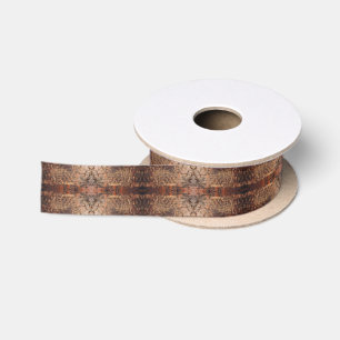 Weathered Aged Wood Photo Closeup Pattern Design Satin Ribbon