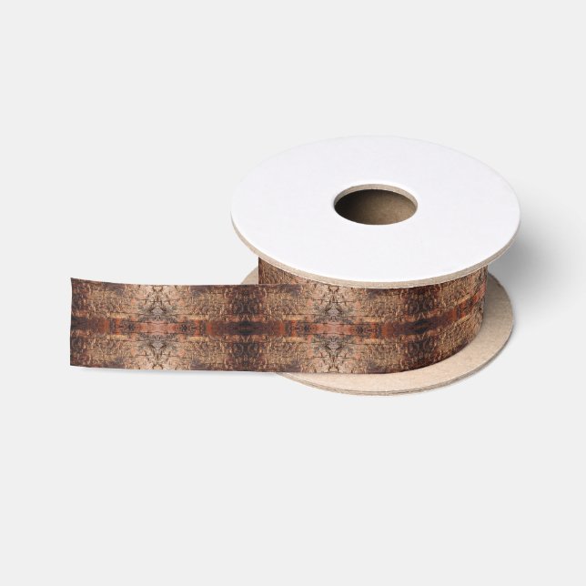 Weathered Aged Wood Photo Closeup Pattern Design Satin Ribbon (Spool)
