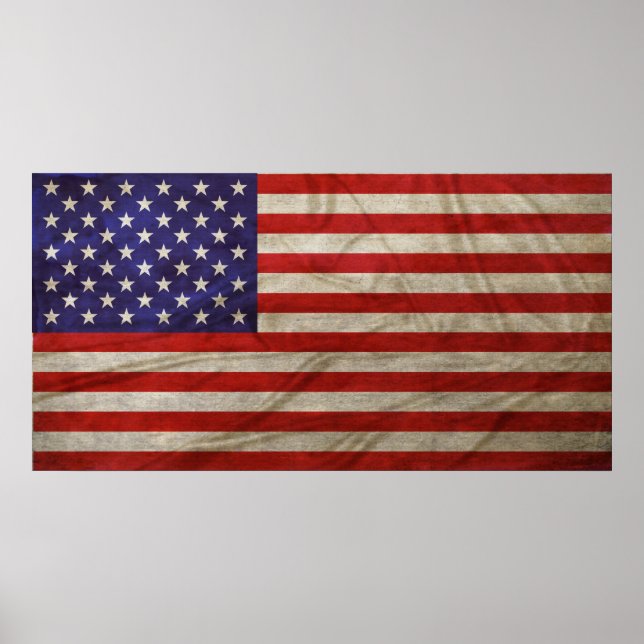 Weathered American Flag Poster (Front)