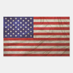 Weathered American Flag Rectangular Sticker