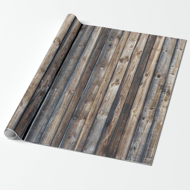 Weathered and Rustic Reclaimed Colourful Barn Wood Wrapping Paper (Unrolled)