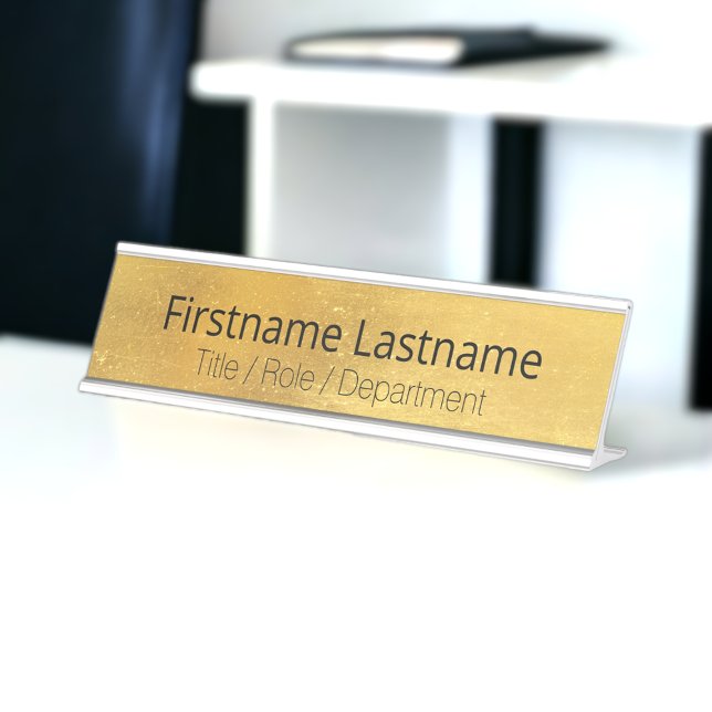 Weathered Antique Brass Gold + Blk Custom Door or Desk Name Plate (Creator Uploaded)