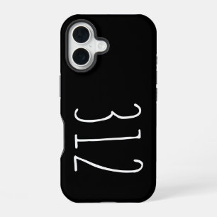 Weathered Area Code 312 (Chicago) iPhone 16 Case