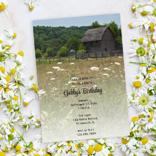 Weathered Barn Country Birthday Party Invitation