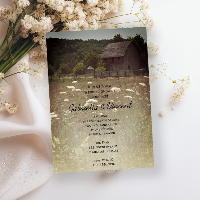 Weathered Barn Country Wedding Shower Invitation (Creator Uploaded)