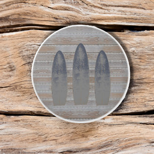 Weathered Beach Driftwood Surfboard Ceramic Knob