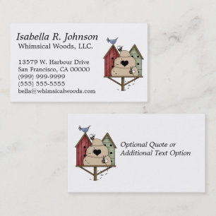 Weathered Birdhouses & Beehive Business Card