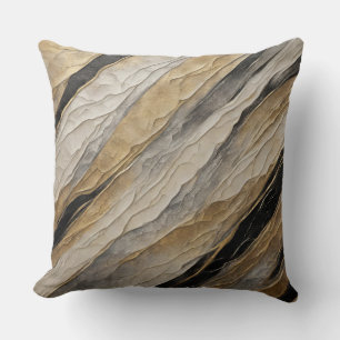 Weathered Black and Gold Stripe Cushion