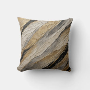 Weathered Black and Gold Stripe Cushion