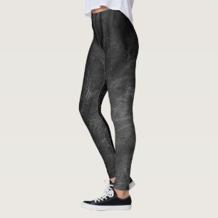 weathered black leather leggings