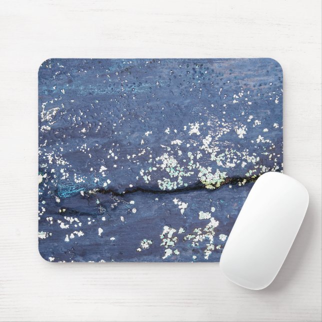 Weathered Blue Paint Abstract  Mouse Mat (With Mouse)