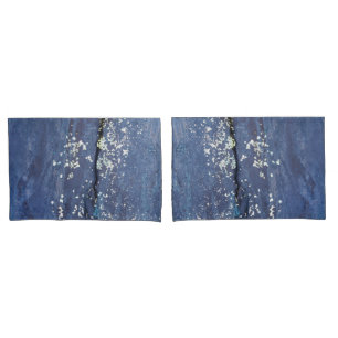 Weathered Blue Paint Abstract   Pillowcase