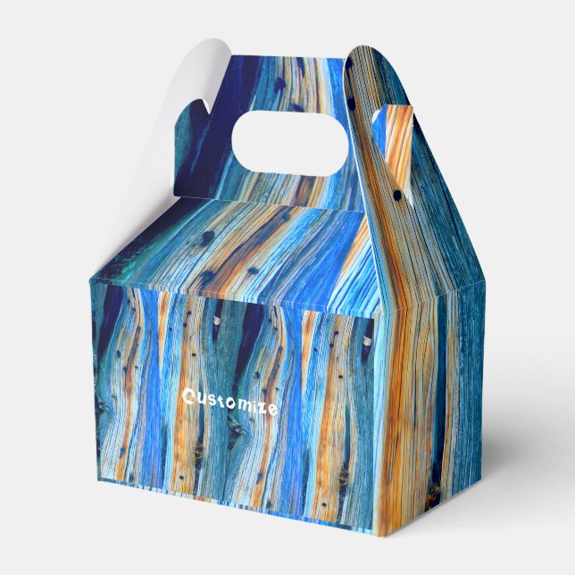 weathered blue wood favour box (Front Side)