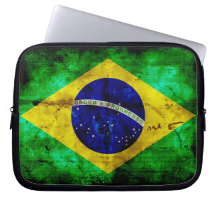 Weathered Brazil Flag Laptop Sleeve