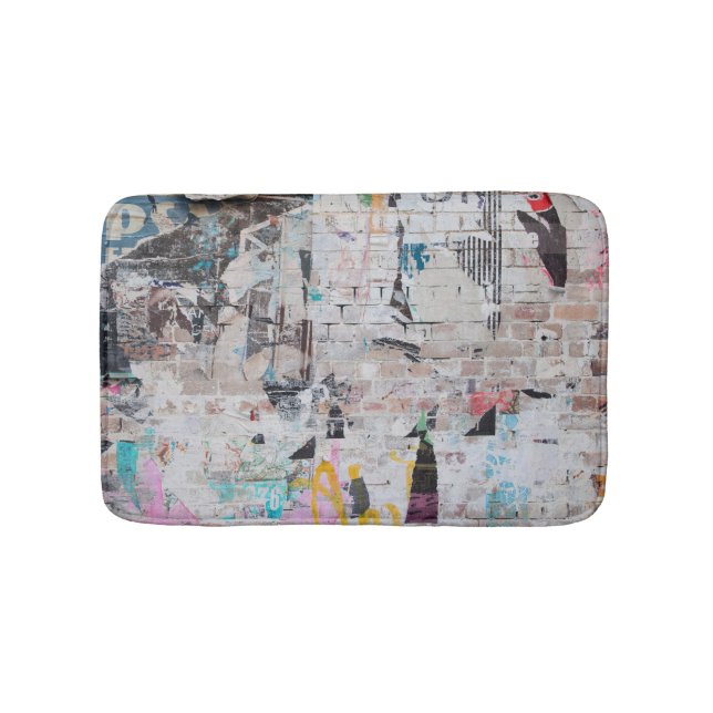 Weathered Brick: Urban Poster Wall. Bath Mat (Front)