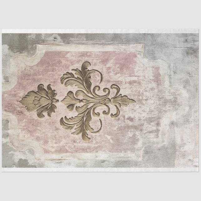 Weathered Bronze Demask Light Dusty Background Tissue Paper (Front)