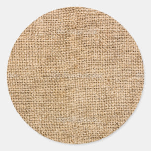 Weathered Burlap Classic Round Sticker