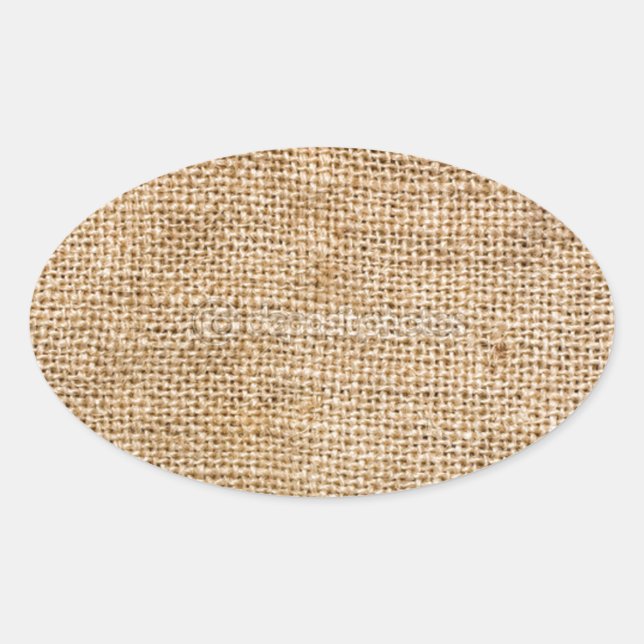 Weathered Burlap Oval Sticker (Front)