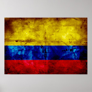 Weathered Colombia Flag Poster