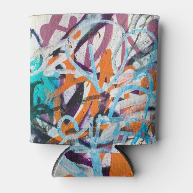 Weathered concrete wall, grungy texture. can cooler (Front)