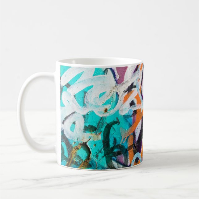 Weathered concrete wall, grungy texture. coffee mug (Left)