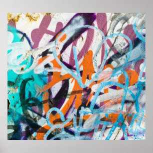 Weathered concrete wall, grungy texture. poster