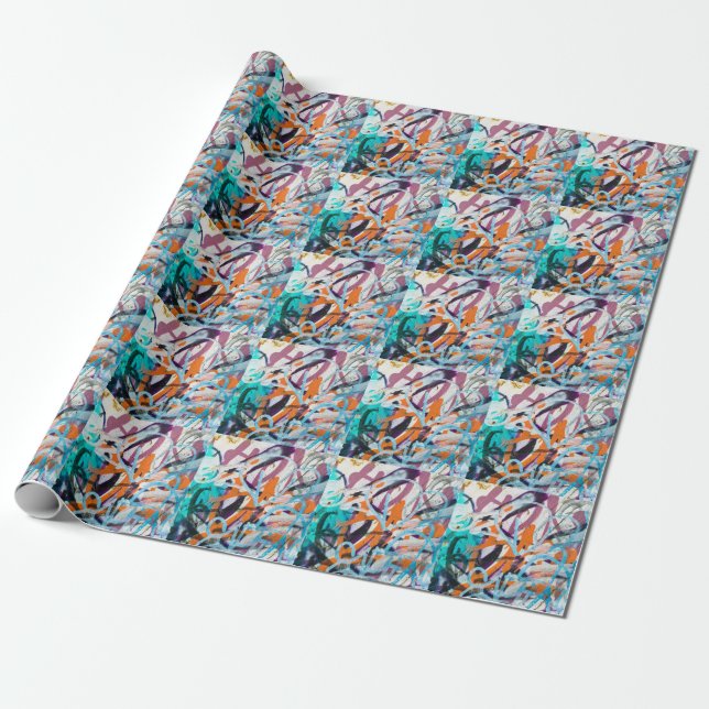 Weathered concrete wall, grungy texture. wrapping paper (Unrolled)